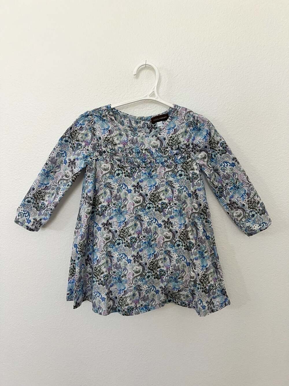 Rabbitmoon Floral Print Long Sleeve Dress Size 12-18 Months